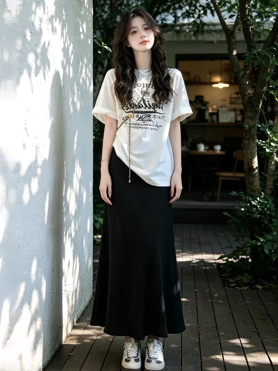 Letter Print Loose Short Sleeve T-Shirt for Women Summer 2026 Korean Style Casual Top