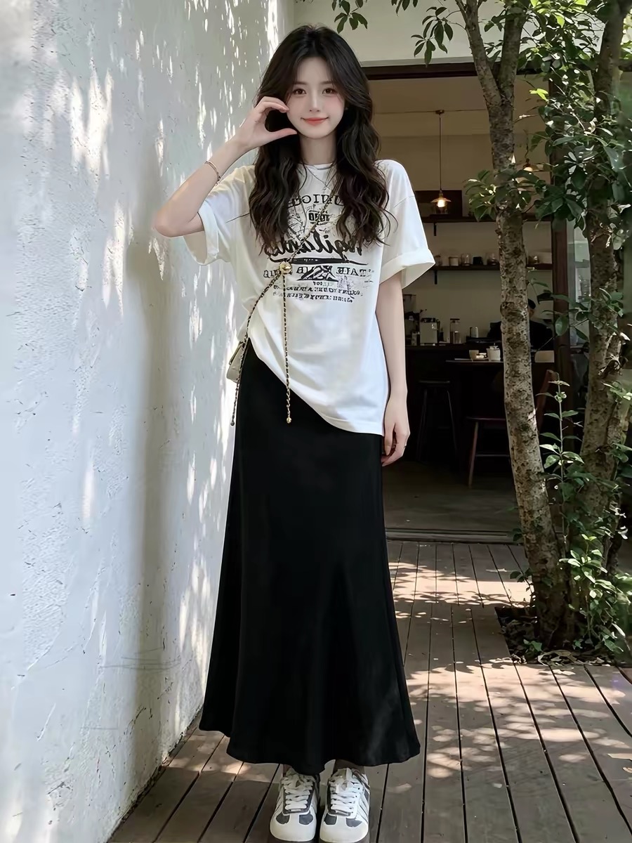 Letter Print Loose Short Sleeve T-Shirt for Women Summer 2026 Korean Style Casual Top - Image 2