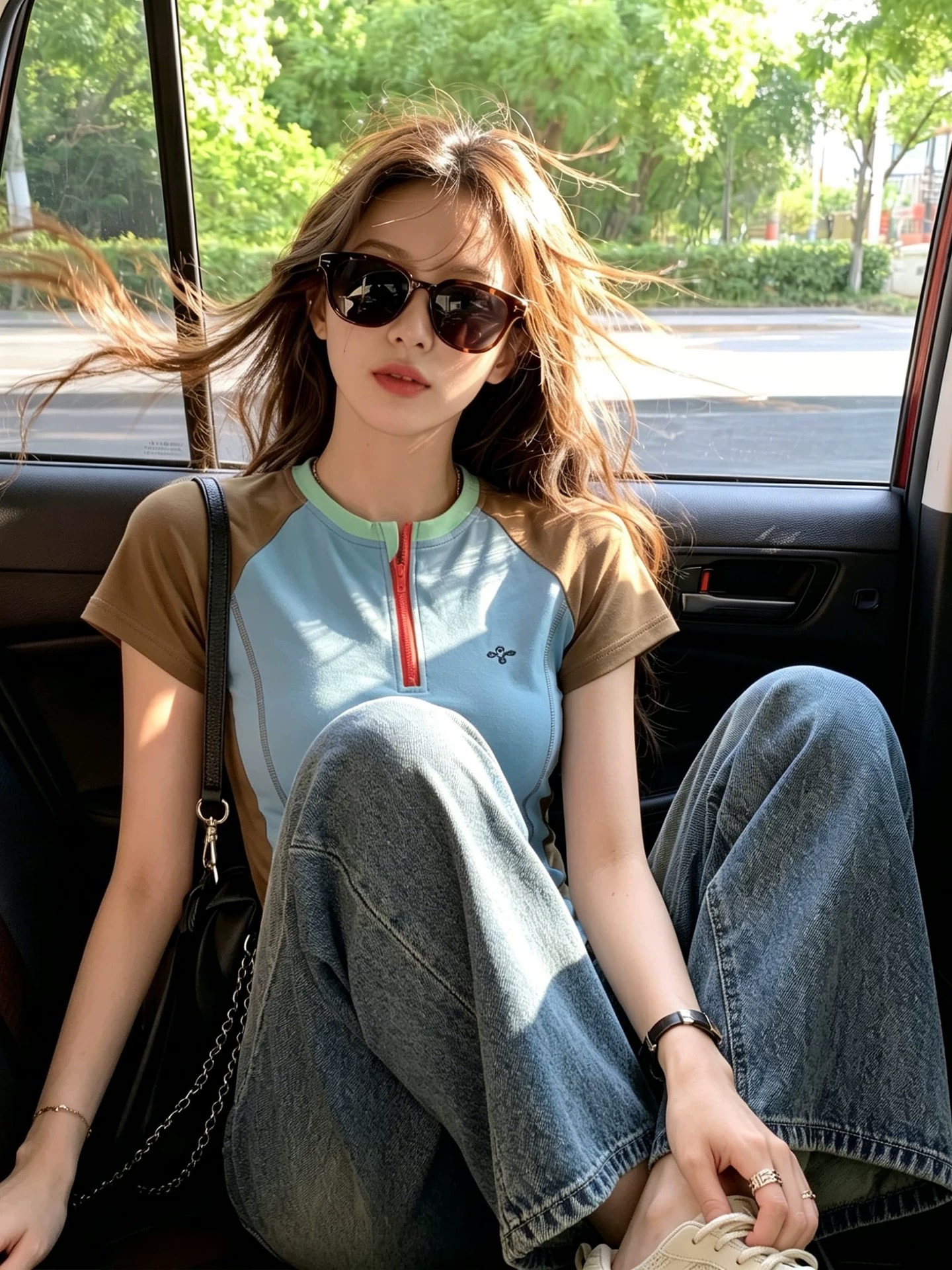 Women's Color Block Short Sleeve T-Shirt 2026 Summer Casual Cotton Top - Style 6217e3 - Image 2