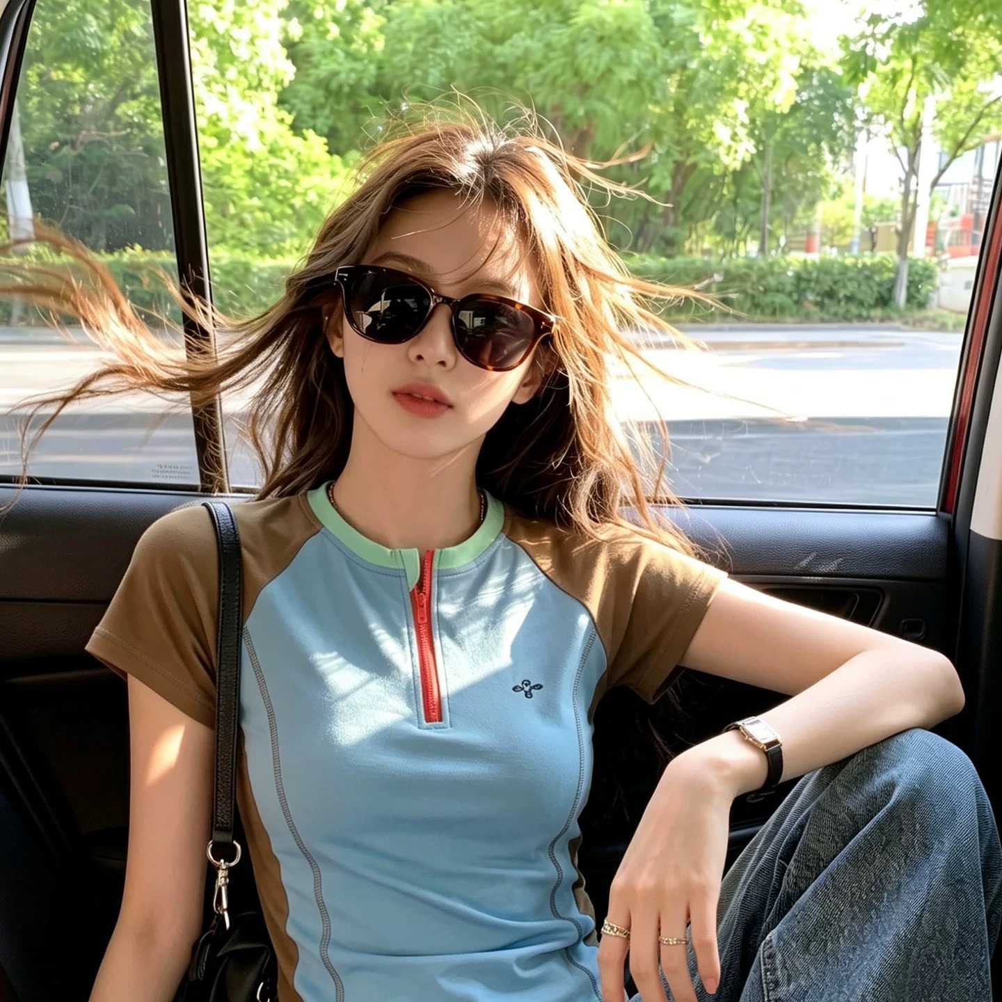 Women's Color Block Short Sleeve T-Shirt 2026 Summer Casual Cotton Top - Style 6217e3 - Image 5
