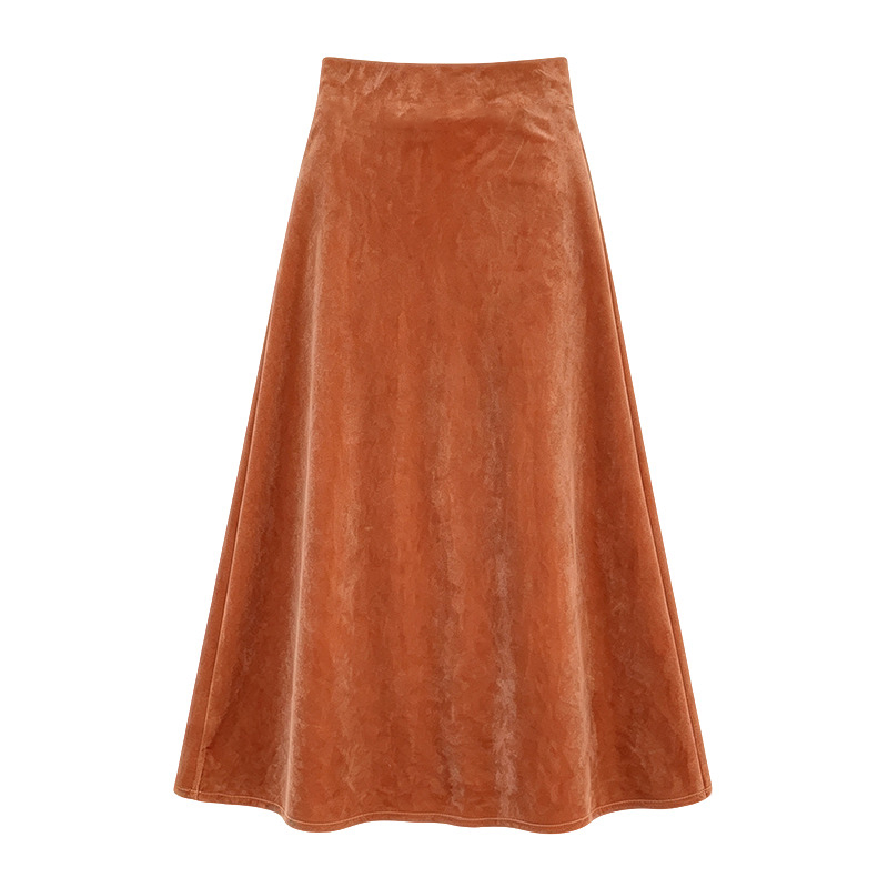 Velvet Mermaid Skirt Autumn Women 2026 New Chinese Style High Waist Slimming A-Line Pencil Skirt - Image 5