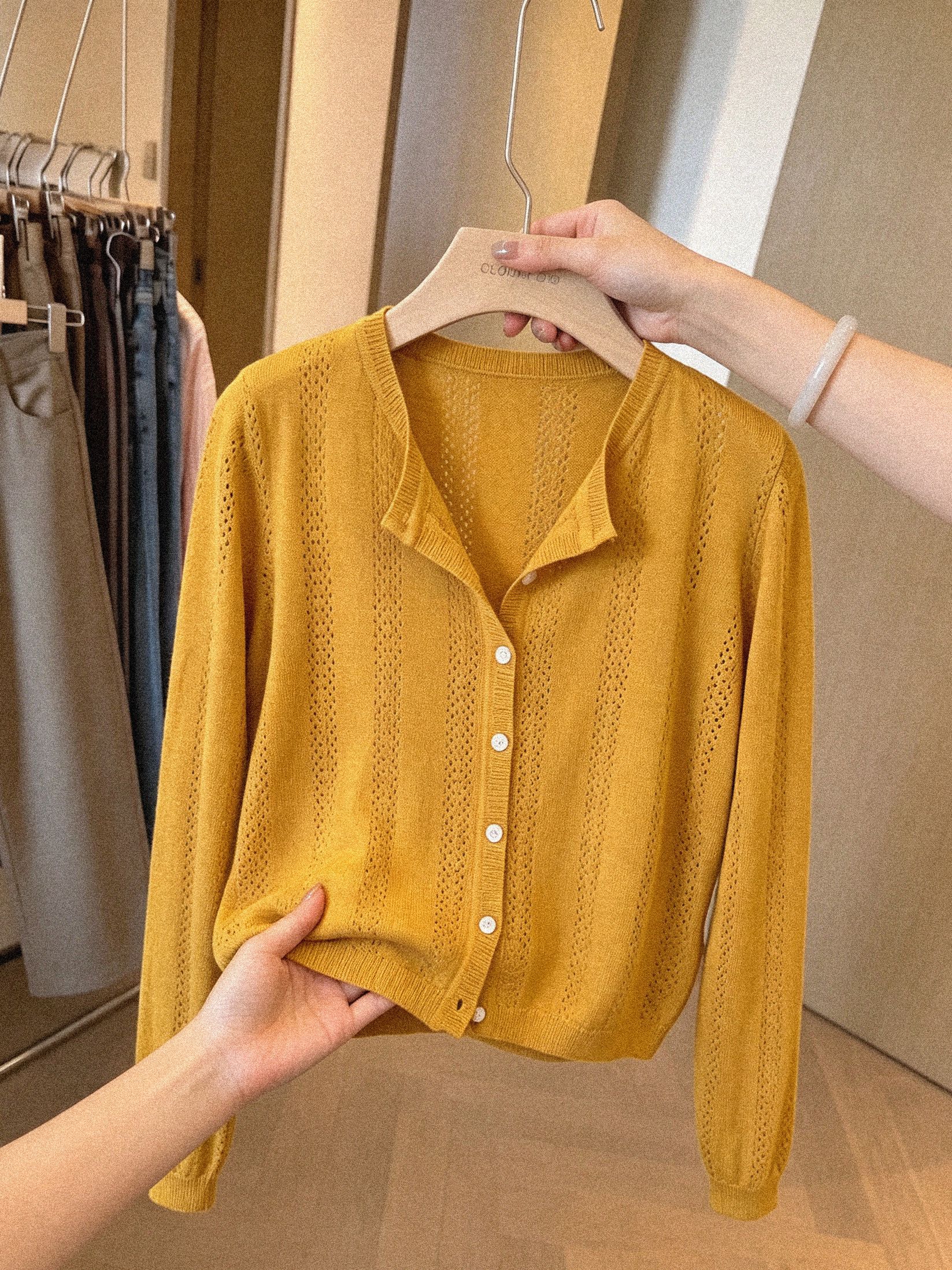Women's Open Knit Cardigan Short Cropped Lightweight Fall Top - Image 4