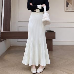 Women's Knit Mermaid Skirt 2026 Slim High Waist Long A-Line Skirt